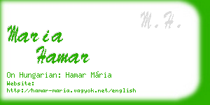 maria hamar business card